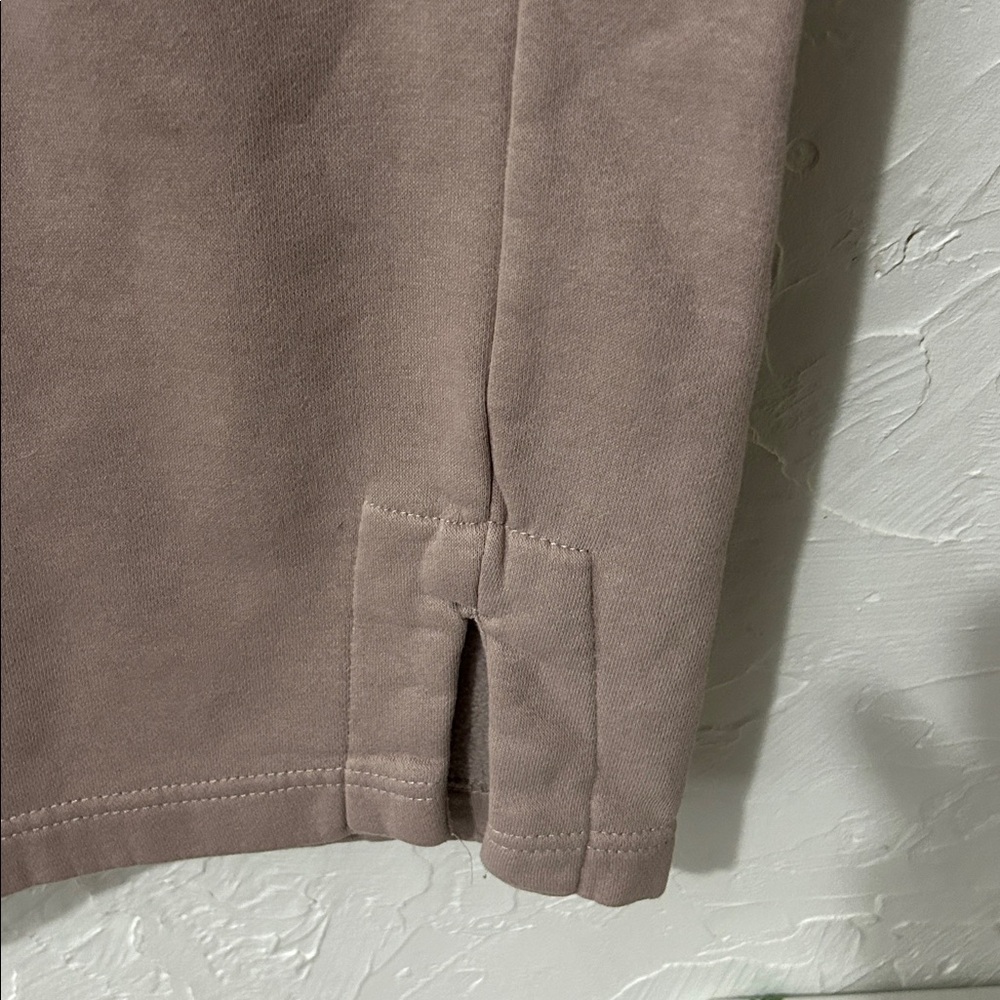 Nike Taupe Wide-Leg Drawstring Sweatpants with White Swoosh - Picture 2 of 5